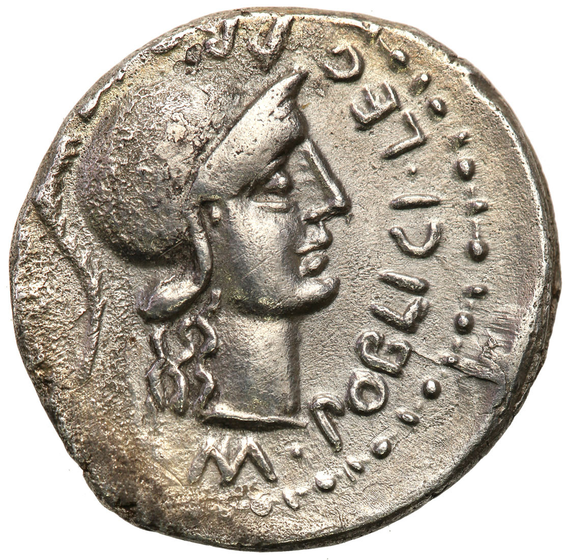 Republika Rzymska, Pompeius Magnus i M. Poblicius. denar 46-45 p.n.e. - RZADKI